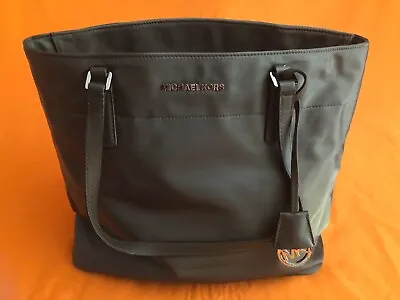 Michael Kors Jet Set Travel Large Dark Grey Tote Bag In Nylon With Leather Strap • $74.90