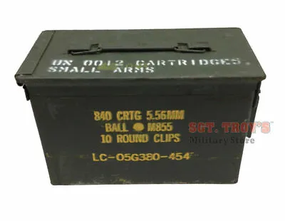 Original .50 CALIBER 5.56mm Military AMMO CAN M2A1 50CAL METAL AMMO CAN BOX VGC • $17.49