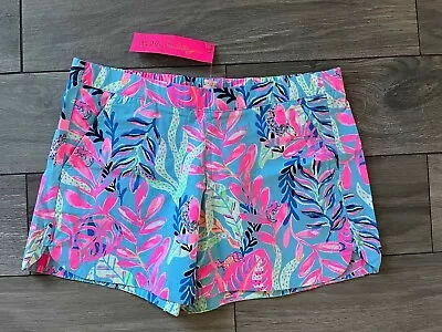 Lilly Pulitzer Ocean View Short Porto Blue You've Been Spotted Nwt Xs • $49.99