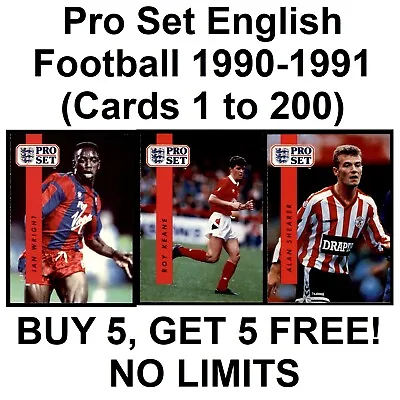£1 • Buy Pro Set English Football 1990-1991 (Cards 1 To 200) **Please Select Cards**