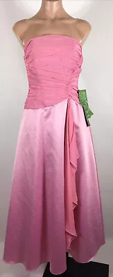 Masquerade VTG 90s Y2k Pink Strapless Barbie Chiffon Prom Ruched Evening 3/4 NWT • $125