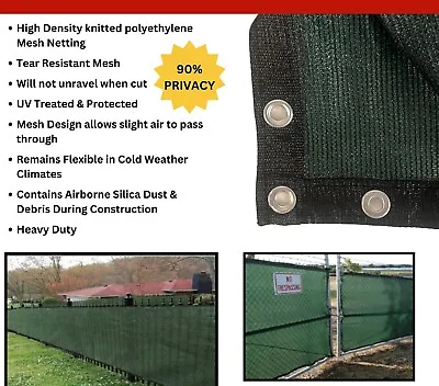 6' X 20' Green Fence Privacy Screen Heavy Duty Mesh Screen Tarp Sun Shade Net • $36