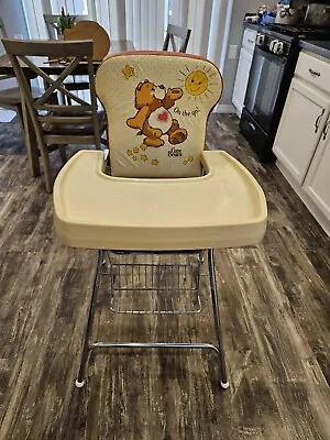 VINTAGE 1984 Hedstrom Care Bears Baby High Chair W/ Rainbow Straps Vinyl Seat • $269.99