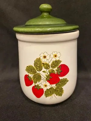 Vintage - McCoy Pottery - Small Strawberry Canister- Approximately 7 ½   - Shelf • $18.99