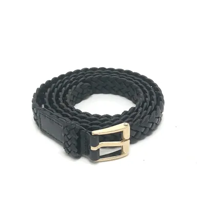 $357.50 • Buy GUCCI 245116 Knitting Belt Leather Black