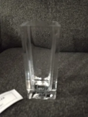 NEW UNUSED Mikasa Brookside Small Square CRYSTAL Bud Vase 4.25  Beautiful! • $21.99