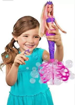 New Bubble Tastic Mermaid Doll Summer Bath Toy Spinning Tail Pink Girls Toys • £13.49