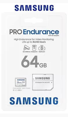 Samsung Pro Endurance 64GB Micro SD Card Class 10 UHS-I SDHC SDXC DashCam  • $45