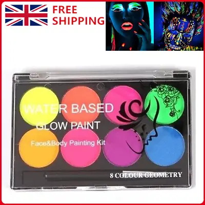 Face & Body Painting Pressed Powder Palettes Set 8 Colours Face Art Make Up Kit • £4.90