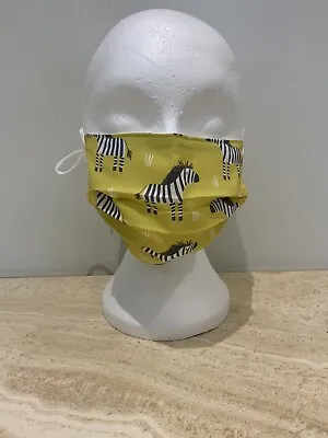 Zebras Washable Face Mask Adult And Child Adjustable Ear Cords And Nose Wire • £7.50