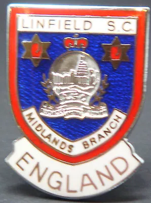 LINFIELD FC Rare MIDLANDS BRANCH OF SUPPORTERS CLUB Badge Brooch Pin 25mm X 34mm • £24.99