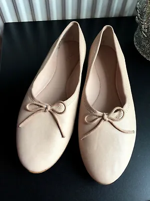 £29.99 • Buy Jigsaw Beige/rose Soft 100% Leather Flats Bow Shoes Size Uk 3 Eur 36 Rrp £90