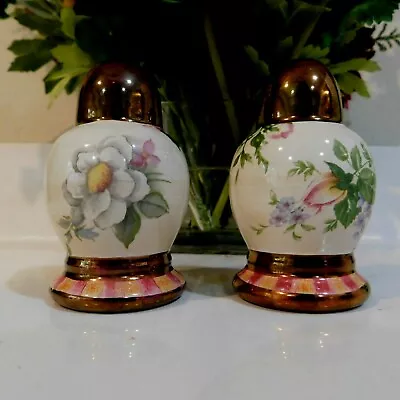 Mackenzie-child's Chelsea Lustre Majolica Salt & Pepper Shakersnew Retired • $225