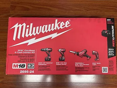 Milwaukee M18 Cordless 4-Tool Combo Kit (2695-24) • $234