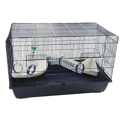 MAMBLE 80cm / 100cm Rat Hamster Cage With Shelf Tubes Litter Tray Bowl & Bottle • £53.99