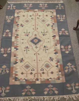 VINTAGE SOUTHWEST WOVEN WOOL RUG  70”X 48”  (Pictures Show Muted Colors Of Rug) • $27