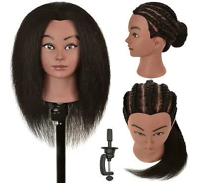 RIHANNAHAIR 100% Real Human Hair Mannequin Head With Stand Manikin Cosmetology D • $38.09