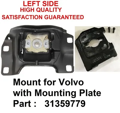 Left Engine Motor Mount With Mounting Plate For Volvo C70 S40 V50 31359779 • $30.30