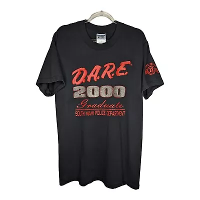 Vintage 2000 Dare T Shirt Graduate South Miami Police Department Sz M Black Y2K • $23.75