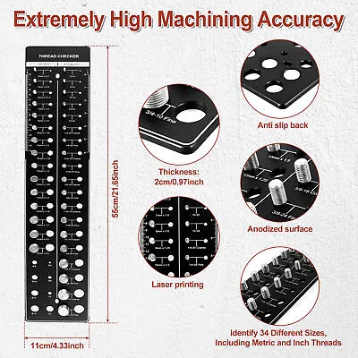 34 Bolt And Nut Identifier Gauge Nut And Bolt Thread Checker 15 Metric & 19 • $69.12