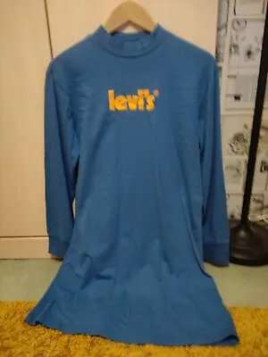 BNWT Levis Blue T-shirt High Neck Dress - Size Medium - 100% Cotton • £20
