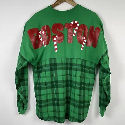 Spirit Jersey Adult Medium Boston Massachusetts Plaid Christmas Holiday Men’s • $38.95