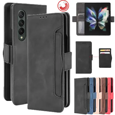 For Samsung Galaxy Z Fold 5 4 3 2 Case Magnetic Leather Wallet Card Slot Cover • $15.19