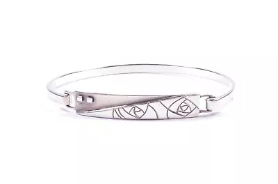 Kit Heath Bangle Bracelet Sterling Silver Glasgow Rose English Hallmark 11.6g • £35