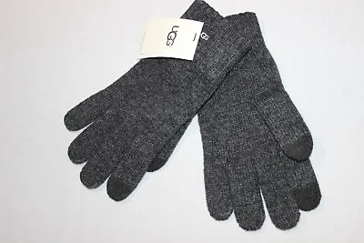 UGG Men S Acrylic Wool Charcoal Grey Knit Touchscreen Winter Gloves One Size • $34.99