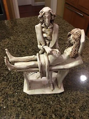 $30 • Buy Dino Bencini Signed Sculpture Italy~ Pregnant Woman & Doctor