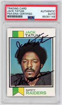 Jack Tatum Signed 1973 Topps Rookie Card RC #288 W/  The Assassin  PSA • $599.99