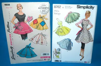 Simplicity 4858 8762 Vintage Inspired Apron Sewing Patterns • $12.60