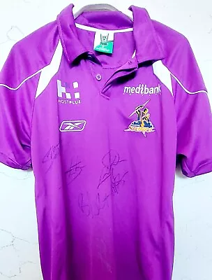$99 • Buy 2004 Nrl Melbourne Storm Team Polo Signed Brett White Cameron Smith Billy Slater