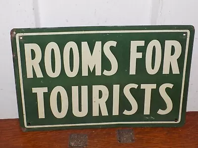 Vintage Rooms For Tourists Tin Sign • $125