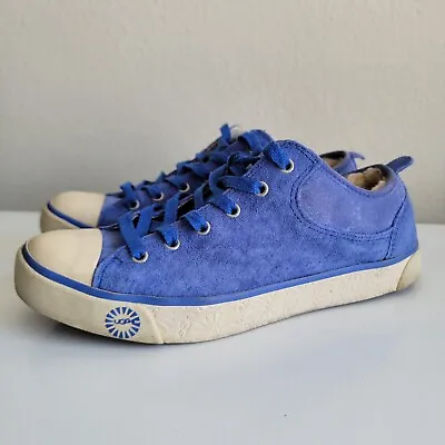 UGG Australia Evera Suede Shearling Lace Up Sneakers Shoes Women’s Size 7 Blue • $35.99