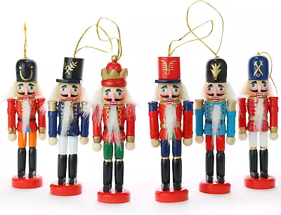 Ornativity Nutcrackers Hanging Ornament Figures - Christmas Mini Wooden King And • $21.88