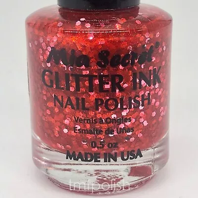 Brand New Mia Secret Glitter Ink Nail Polish - Red - Full Size • $8