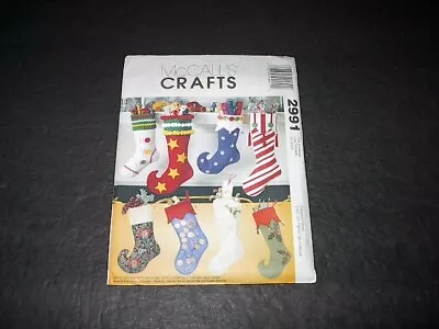 McCall's Pattern 2991 Chic Christmas Stockings In Eight Styles ~ Uncut • $6.50