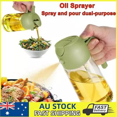 Glass Olive Oil Sprayer Dispenser Cooking Baking BBQ Roasting Oil Bottle 2-in-1 • $17.20