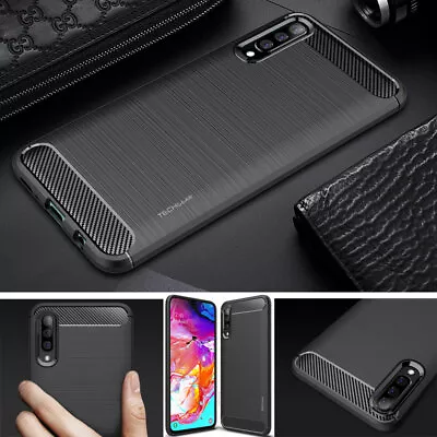 Premium Slim Shock Resistant Soft Carbon Gel Case Cover For Samsung Galaxy A70 • £2.49