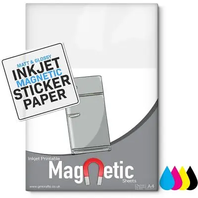 A4 Printable Magnetic Sheets Gloss/matt Fridge Magnet - 5 X A4 Sheets • £8.99