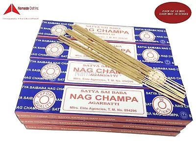 12 Of1pack SatyaSaiBaba Nag Champa IncenseSticks-Spiritual&Medicinal Relaxation  • $13.99