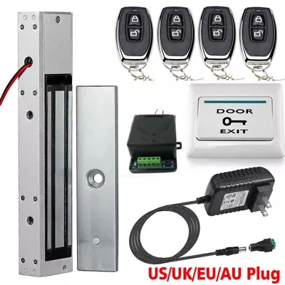 Electric Magnetic Lock 600LB Door Access Control System Kit W/ 4 Remote Controls • £118.79
