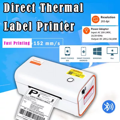 Bluetooth Thermal Shipping Label Printer 4x6 Bluetooth For Business Portable • $50.99