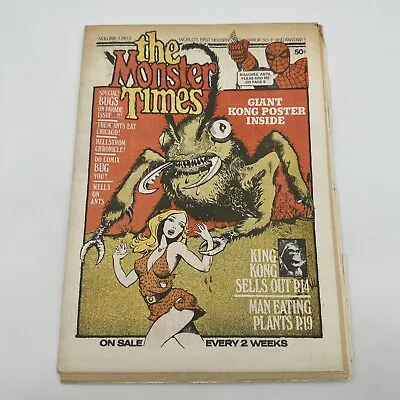 The Monster Times Magazine Newspaper Vol. #1 Issue #3 MARCH 1972 BUG Cover • $25