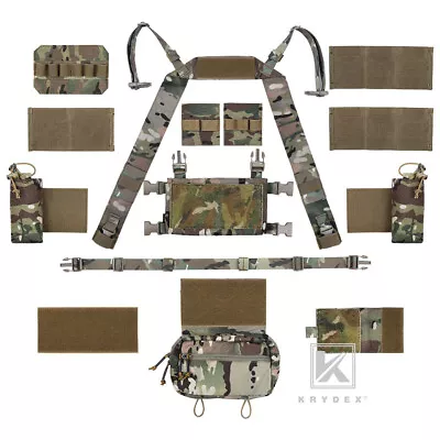 KRYDEX Camo Micro Fight Chassis Chest Rig Modular Accessory Set Pouch Combo Lot • $12.95