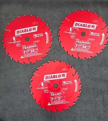 Diablo Tracking Point 7-1/4 In. X 24-Tooth Framing Circular Saw Blade (3-Pack) • $23.99