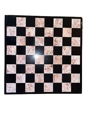 Chess Board Set Marble Black Onyx Hand Carved Stone Black White Pink Granite • $45