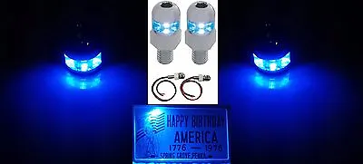 Pair Blue LED License Plate Light Fasteners Bolts - Universal Car Truck Hot Rod • $15.99