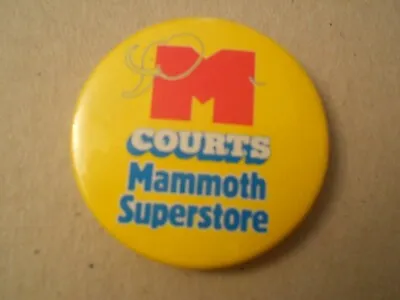 Courts Mammoth Superstore Retro 1980s Pin Badge • $4.16